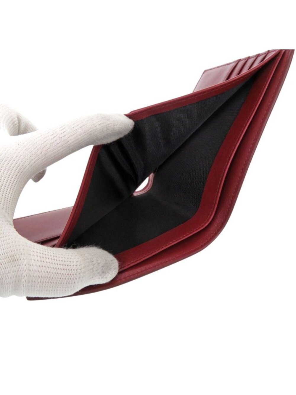 Saint Laurent Paris East West Wallet Patent Leather Bordeaux Red Bifold - Picture 7 of 8
